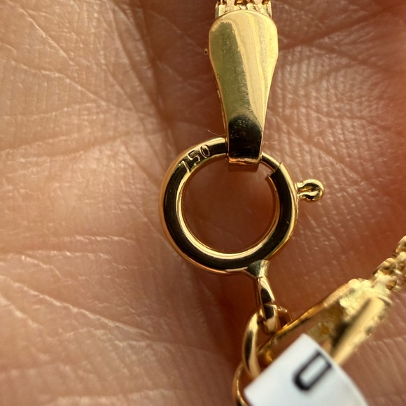 18K Geuine Yellow Gold Bismark Chain Necklace - Picture 8 of 17